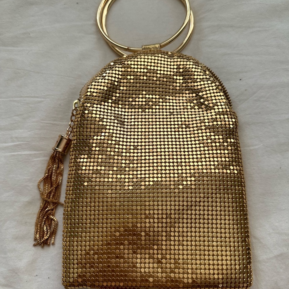 Wristlet gold bag